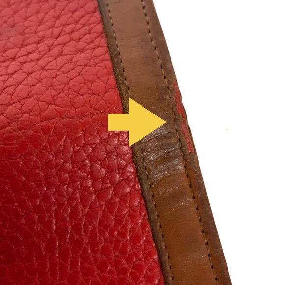 Vintage Dooney & Bourke All Weather Leather Wallet Red Brown Snap Closure - Picture 11 of 12